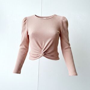 Jessica Simpson Ribbed Twist Front Top Size M